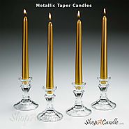 Online Metallic Taper Candles In Bulk Set Wholesale At Shopacandle