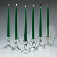 Clean Burning 12 Inch Green Taper Candles Set Of 144 At Shopacandle