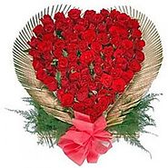 Buy 150 Roses In Heart Shape Online Same Day Delivery - OyeGifts.com