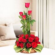 Buy or Order Basket Of Lovely Roses Online | Same Day Delivery Gifts - OyeGifts.com