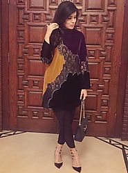 Black dress By Maham Ahmed, Designer Skirts & Tops - FABBITT