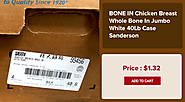 BONE IN Chicken Breast Whole Bone In Jumbo White 40Lb Case Sanderson - wholesale meat los angeles