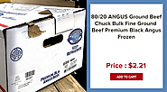 80/20 ANGUS Ground Beef Chuck Bulk Fine Ground Beef Premium Black Angus Frozen - Wholesale Seafood Los Angeles