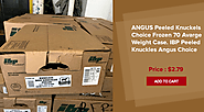 ANGUS Peeled knuckles choice frozen 70 average weight case. IBP peeled knuckles angus choice.