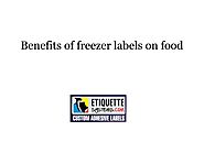 Benefits of freezer labels on food