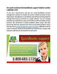 If you are looking for Instant QuickBooks support Dial 1-800-681-1729