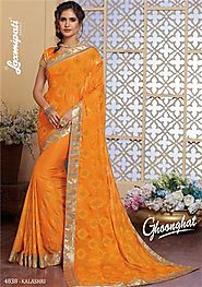 Buy satin silk sarees online at reasonable price From Laxmipati Sarees
