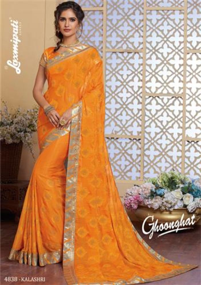 Laxmipati Balushahi 8295 Chiffon Multicolor Saree – Laxmipati Sarees | Sale