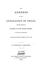 Address on the annexation of Texas, and the aspect of slavery in the United States, in connection therewith: delivere...