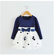 Casual Flower Dotted Bow Dress for Baby Girl - MyPreciousLittleOne