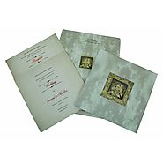 Ivory Matte Box Themed - Foil Stamped Wedding Invitation : CW-2306 | IndianWeddingCards
