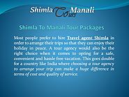 Shimla to manali tour packages with shimla travel agent