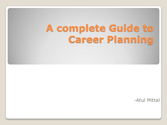 Career planning and management guide