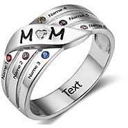 6 Stone Personalized Mother's MOM Family Birthstone Ring