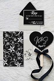 Gloriour Black Matte Floral Muslim Wedding Invitations