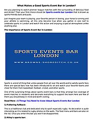 Find Best Sports Bars and Pubs in London