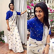 Konkona Sen Sharma White Fancy Embroidery Chanderi Silk Bollywood Desi – Mahi Fashion