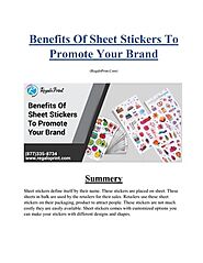 Benefits Of Sheet Stickers To Promote Your Brand