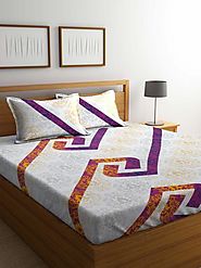 Buy Online Mafatlal Multi Color Cotton 144 TC Double Bed Sheet With Pillow Covers – mafatlalonline