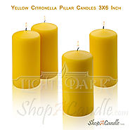 Large Yellow Citronella Scented Pillar Candles Buy At Shopacandle