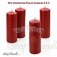 Online Red Pillar Candles Set Of Bulk For Wedding At Shopacandle