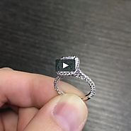 Custom multi-row micro pave set halo engagement ring on Vimeo