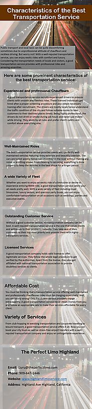 Characteristics of the Best Transportation Service