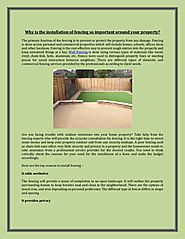 Know the importance of fencing around your properties