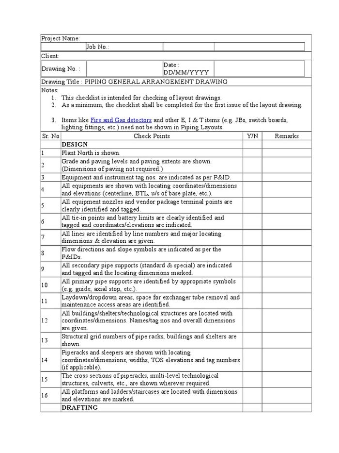 Checklist for piping layout | A Listly List