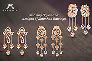 Amazing Styles of Gold Diamond Stud Earring and Solitaire jhumka Earrings Designs