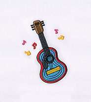 Colorfully in Tune Guitar Embroidery Design | EMBMall