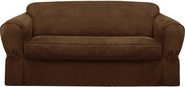 Maytex Piped Suede 2-Piece Slipcover Sofa, Brown
