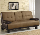 Brown Microfiber/Vinyl Leather Finish Sofa Bed by Coaster 300134
