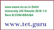 www.exam.du.ac.in Delhi University UG Results 2018 1-5 Sem B.COM-BBA/BA