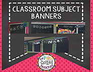 Chalkboard Classroom Subject Banners