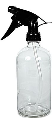 Large, 16 oz, Empty, Clear Glass Spray Bottle with Black Trigger Sprayer