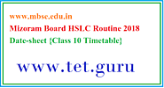 www.mbse.edu.in Mizoram Board HSLC Routine 2018 Date-sheet {Class 10 Timetable}