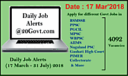 4092 Govt Jobs Today | Daily Job Alerts 17 March - 31 July 2018 ~ Daily Job Alerts for Latest Employment News for 10t...