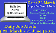 Daily Job Alerts 22 March - 21 June 2018 | रोजगार समाचार ~ Daily Job Alerts for Latest Employment News for 10th/12th ...