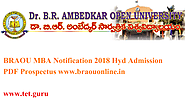 BRAOU MBA Notification 2018 Hyd Admission PDF Prospectus www.braouonline.in