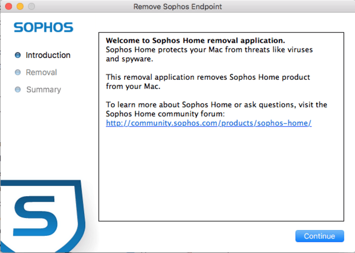 sophos home uninstall tool mac