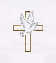 Peaceful Dove and Cross Embroidery Design | EMBMall