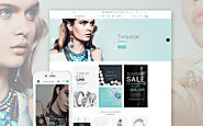 Turquoise Website Template Fashion & Beauty Jewelry Template