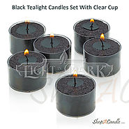 Black Unscented Tealight Candles Set With Holder At Shopacandle