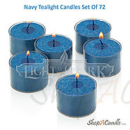 Navy Tealight Candles Unscented Bulk Set Of 72 At Shopacandle