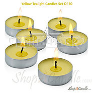 Citronella Yellow Tealight Candles Set Of 50 At Shopacandle