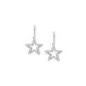 14K White Gold 1/4 ct. Diamond Star Shaped Dangle Earrings