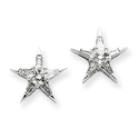 14k White Gold Diamond Star Shaped Earrings. Carat Wt- 0.467ct. Metal Wt- 1.75g