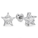 Amazon.com: 0.30 Carat (ctw) 14k White Gold Kite Noble Cut Diamond Ladies Star Shaped Cluster Earrings 1/3 CT: Jewelry