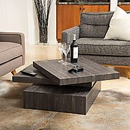 Great Deal Furniture Haring Square Rotating Wood Coffee Table